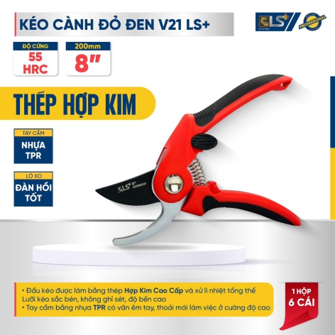 Kéo Cắt Cành Cây Đỏ Đen V21 LS+ 