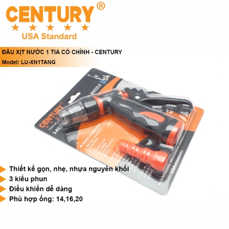 Súng Xịt Rửa Xe Và Tưới Cây 1 Tia Có Tăng CENTURY