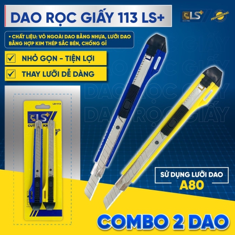 Combo 2 Dao Rọc Giấy Nhỏ 113 LS+