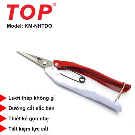 Kéo Cắt Cành Nhọn 8” Cán Trắng Đỏ TOP