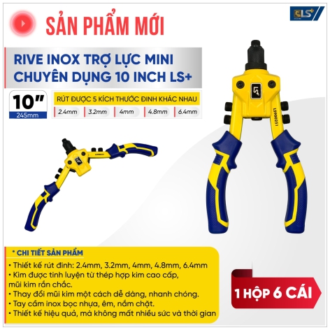 Kìm Rive Inox Trợ Lực Mini Cao Cấp 10″ LS+