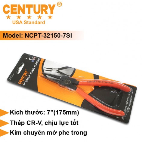 Kìm Phe Trong Mũi Thẳng Cán Cam CENTURY