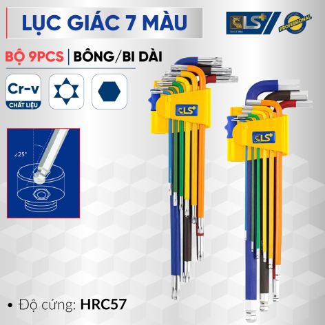 Bộ Lục Giác Bi – Bông 7 Màu LS+ 9 Món