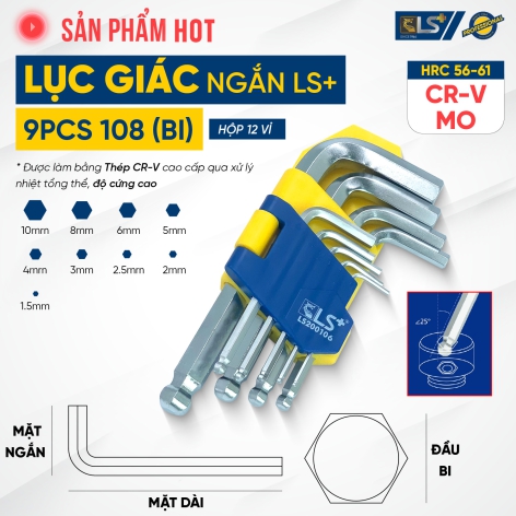 Bộ Lục Giác Bi 9 Cây Loại Ngắn LS+