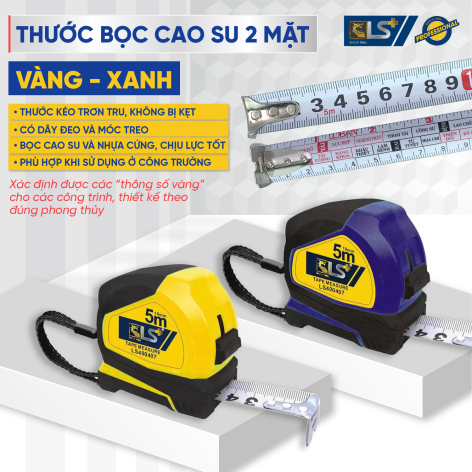 Thước Bọc Cao Su 2 Mặt LS+