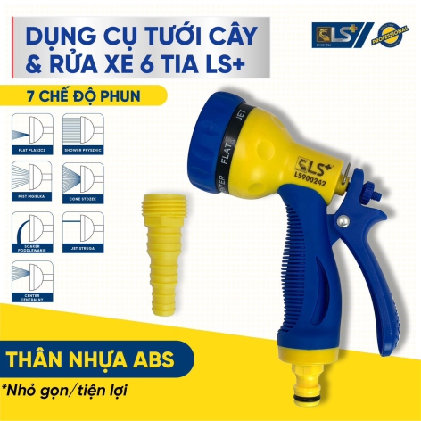 Súng Tưới Cây và Rửa Xe (1 Tia và 6 Tia) LS+