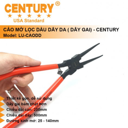 Kìm Phe Trong 13" (700mm) Mũi Thẳng CENTURY