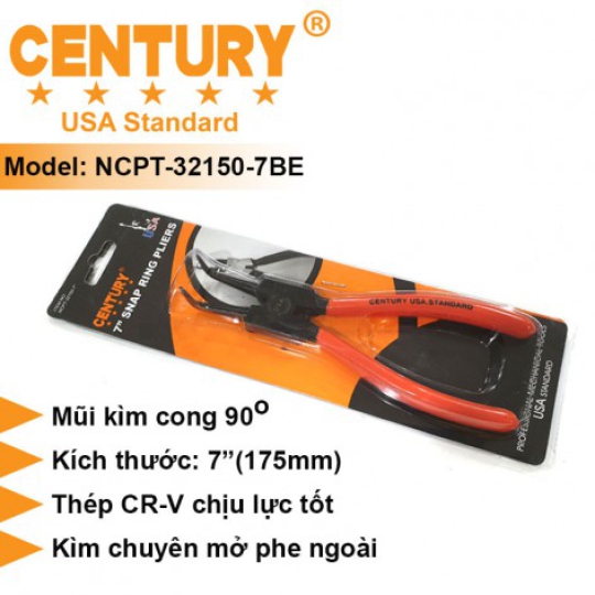 Kìm Phe Ngoài Mũi Cong 90 Độ Cán Cam CENTURY