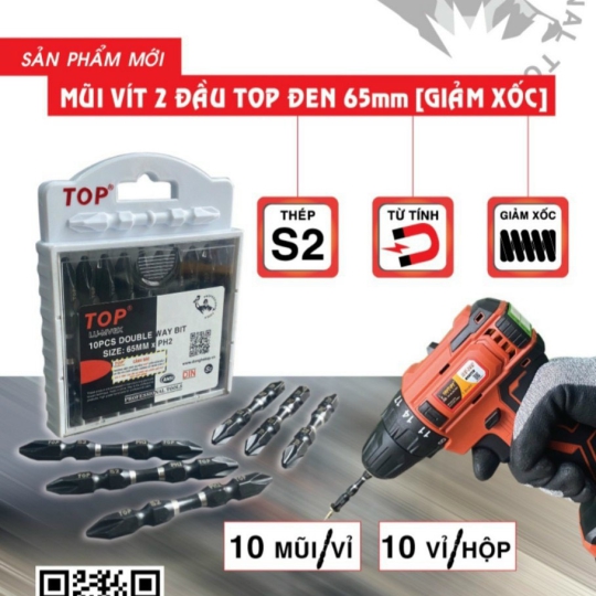 Mũi Vít 2 Đầu Đen ( Giảm Xốc ) TOP