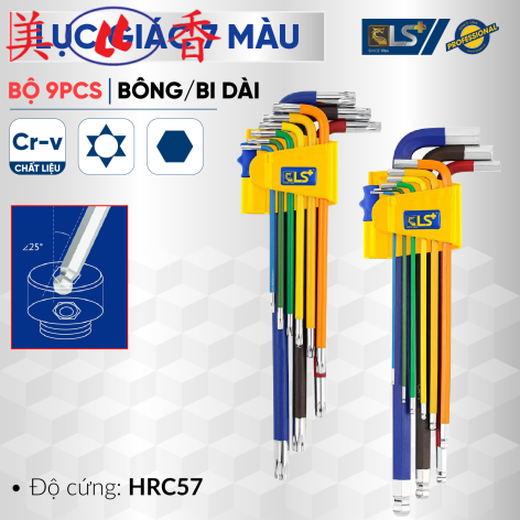 Bộ Lục Giác Bi – Bông 7 Màu LS+ 9 Món