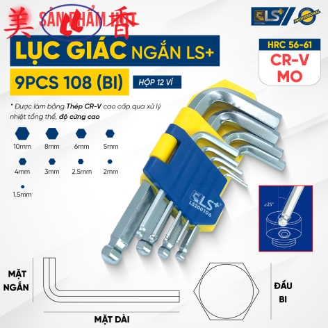 Bộ Lục Giác Bi 9 Cây Loại Ngắn LS+